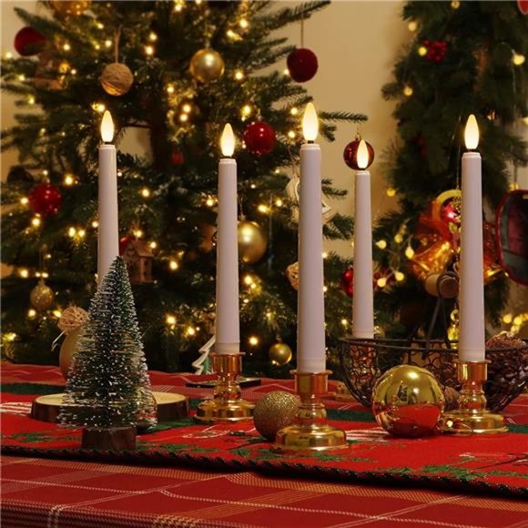 LED Christmas Flamless Window Candles with Timer, 8 Inch Battery Operated Candle - Picture 4 of 6